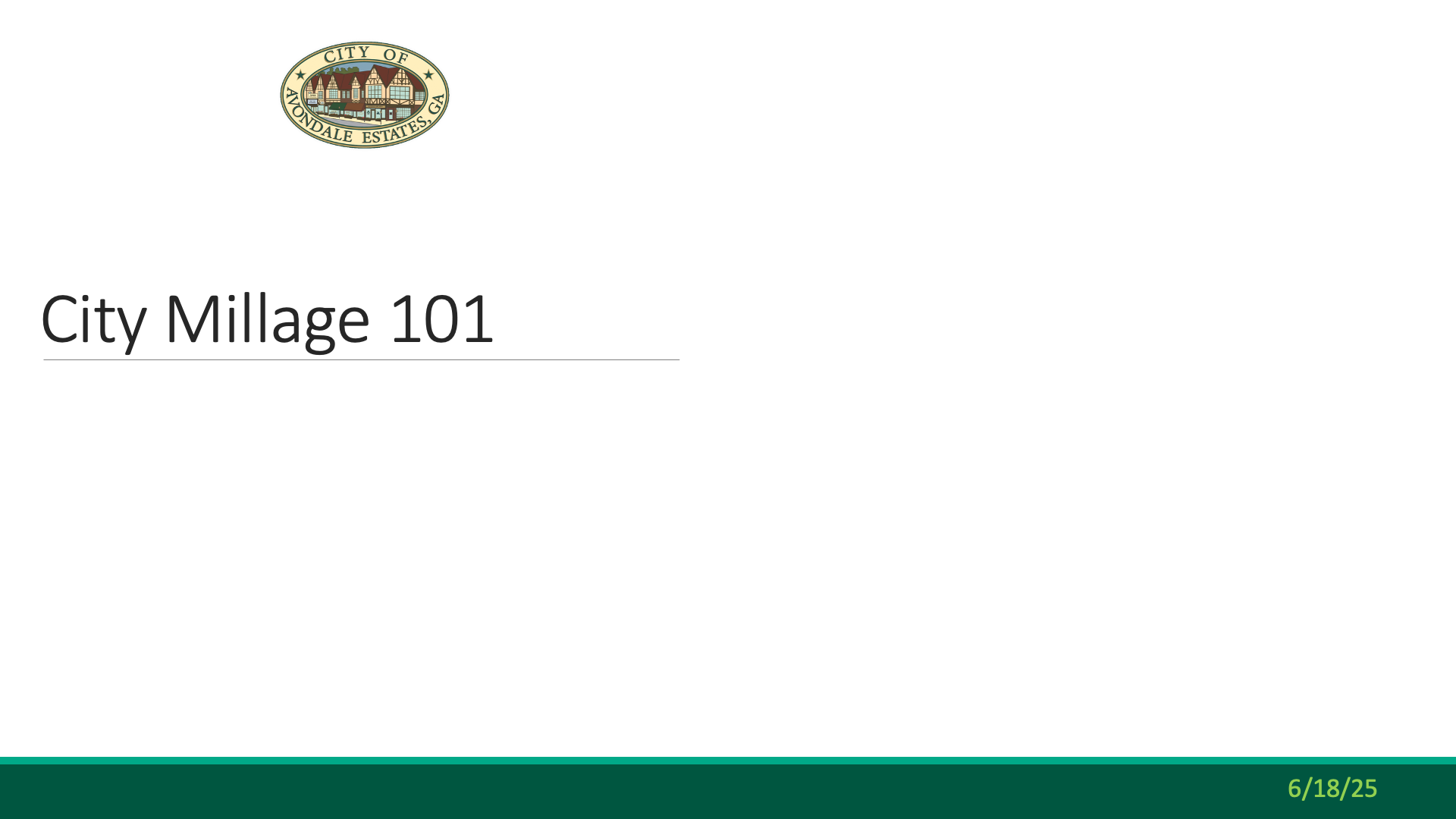 City Millage 101 presentation 2025