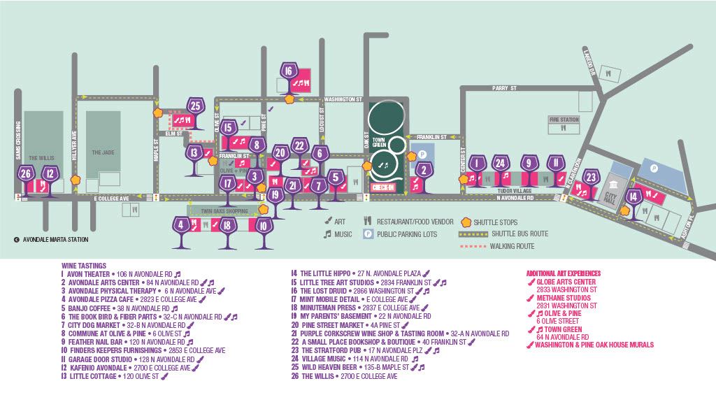 Wine and Art Walk Map